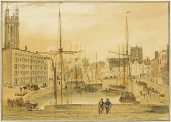 Blick von der Steinbrücke, Kopf des Kais (St. Giles