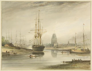 Blick flussaufwärts, aufgenommen unterhalb des Rope Walk und Wapping, ca. 1804