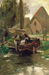 Kleiner Hafen mit einem Boot