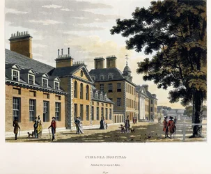 Chelsea Hospital, aus "Eine malerische Tour durch die Städte London und Westminster illustriert", 1792-1801