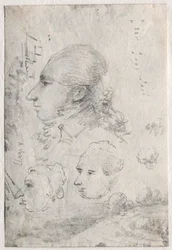 Studien von Köpfen verso, ca. 1820er Jahre