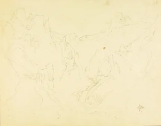 Feldskizze des felsigen Canyons