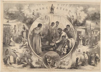Emanzipation der Schwarzen - Die Vergangenheit und die Zukunft aus Harpers Weekly, 24. Januar 1863