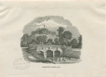 Chartley Castle [Halle]: Holzschnitt (vignettierte)