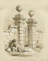Colwich - Altes Tor am Bank Top (Sepia-Zeichnung)
