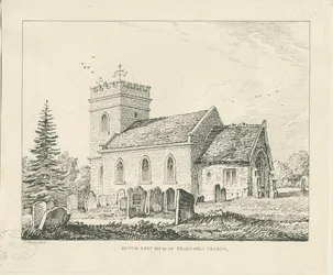 Fradswell Kirche: Feder- und Tuschzeichnung