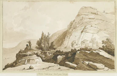 Kinver Edge - "Megs Foxhole": Sepia-Zeichnung, 1837