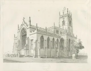 Penkridge Kirche: Feder- und Waschzeichnung, undatiert [1836]