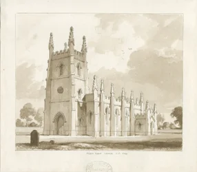 Perry Barr Kirche: Sepia-Waschzeichnung