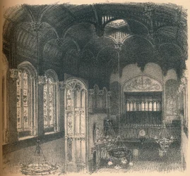 Innenraum von Crosby Hall, 1902