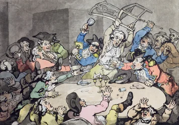 Ein Aufruhr an einem Hazardtisch, veröffentlicht von J. Harris, 1787