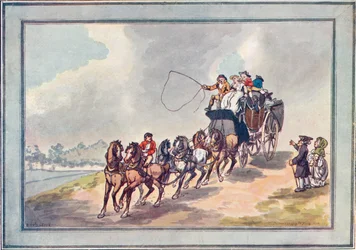 Kutsche und Sechsergespann, 1907