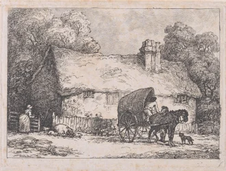 Hütte mit Wagen und Schweinen, 1783-1789