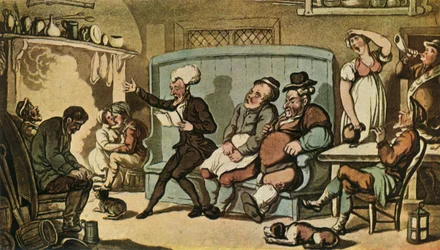 Dr. Syntax liest seine Reise in der Küche der Dun Cow, ca. 1815, 1943
