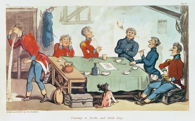 Rauchen und Grog trinken lernen. 1815