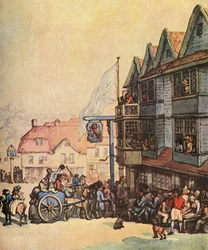 Markttag vor dem Alten Roten Löwen in Greenwich, 1938
