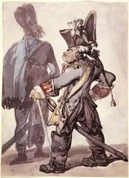 Friedrich der Große (1712-86) und einer seiner Offiziere