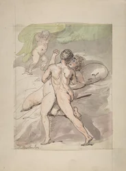 Nacktes Paar umarmt sich