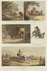 Serie von Reiterillustrationen