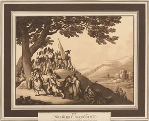 Soldaten beim Marschieren, ca. 1798