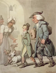 Der Bär und der Bärenführer beim Vorbeiziehen am Hôtel d