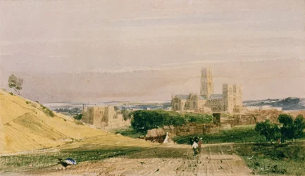 Durham von den Feldern aus