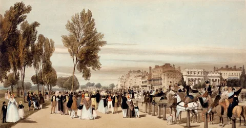 Hyde Park, in Richtung Grosvenor Gate aus 