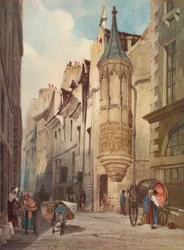 Pariser Straßenszene Das Haus des Admirals Coligny, 1831, 1923