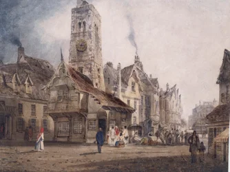 Ansicht eines Marktplatzes, ca. 1832