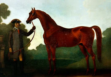 Mr. Charles Wilsons Araber mit einem Stallburschen