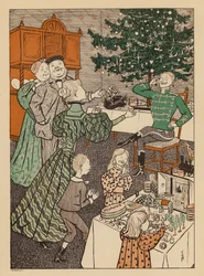 Paar erfreut ihre Tochter zu Weihnachten, indem sie ihre Verlobung mit einem Soldaten genehmigen