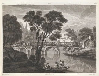 Entwurf einer ruinösen Brücke für den Garten in Sion