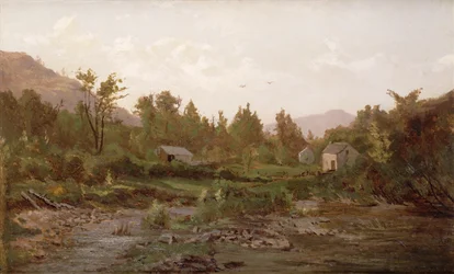 Landschaft mit Bäumen und Häusern, 1890er Jahre