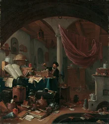 Ein Alchemist in seinem Arbeitszimmer