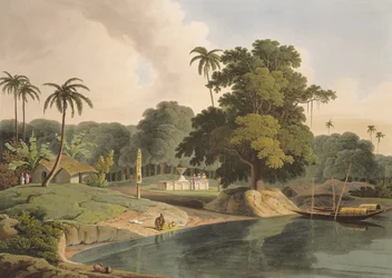 Bei Bandell am Fluss Hugli, Tafel VIII aus Teil 6 von „Oriental Scenery“, veröffentlicht 1804