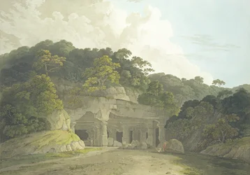 Der Eingang zur Elephanta-Höhle, Tafel 58 aus 