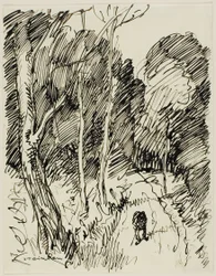 Waldlandschaft mit Vagabund