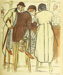 An der Bar, aus Gil Blas Illustre, veröffentlicht 1899, Farblithographie, 1899