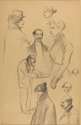 Figurenstudien [verso], spätes 19. - frühes 20. Jahrhundert