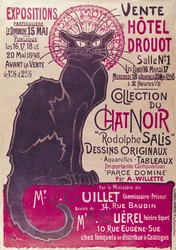 Plakat zur Ankündigung einer Ausstellung der „Collection du Chat Noir“ des Kabaretts im Hôtel Drouot, Paris, Mai 1898