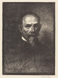 Selbstporträt Steinlen von vorne, Kopf gerade, 1905