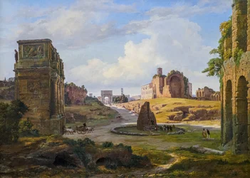Blick vom Kolosseum zum Forum Romanum