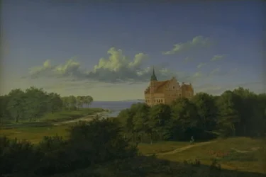 Eine Landschaft mit einem Herrenhaus. Komposition