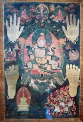 Gnya-Khri btsan-Po, legendärer erster König von Tibet, Reinkarnation des Bodhisattvas Avalokiteshvara, einer der weltlichen und geistlichen Führer Tibets, tibetische Zivilisation