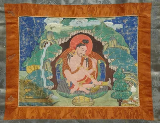 Mahasiddha Luipa, aus einem Teilset von Thangkas, frühes 19. Jahrhundert