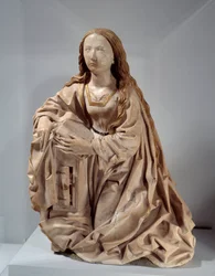 Die Jungfrau der Verkündigung. Marmorskulptur mit polychromen Akzenten, spätes 15. Jahrhundert. Paris, Musée du Louvre