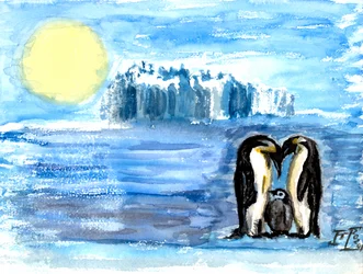 Kaiserpinguin-Familie