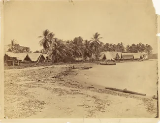 [Hütten, Palmen und Strand, Landenge von Darién (Panama)]