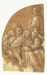 Teil einer Pietà (linke Seite einer Lunettenkomposition)