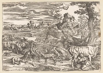 Landschaft mit Milchmädchen